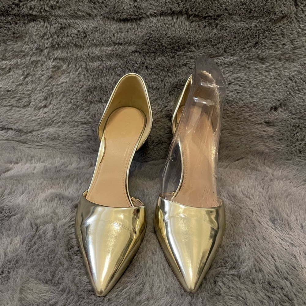 ‼️MADE IN ITALY‼️ J. Crew Gold Dorsey Heels 4 inch